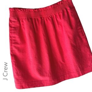 J CREW | NWOT | LINEN COTTON SIDEWALK CITY CORAL PINK MINI SKIRT | SIZE: 10